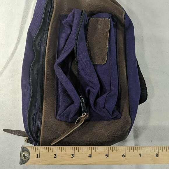 Vintage Fastpak Made in USA Purple Fanny pack Belt Bag Leather Brown Fannypack - Picture 12 of 12